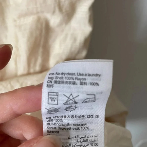 & Other Stories Beige Midi Dress with Puff Sleeves - Picture 14 of 16